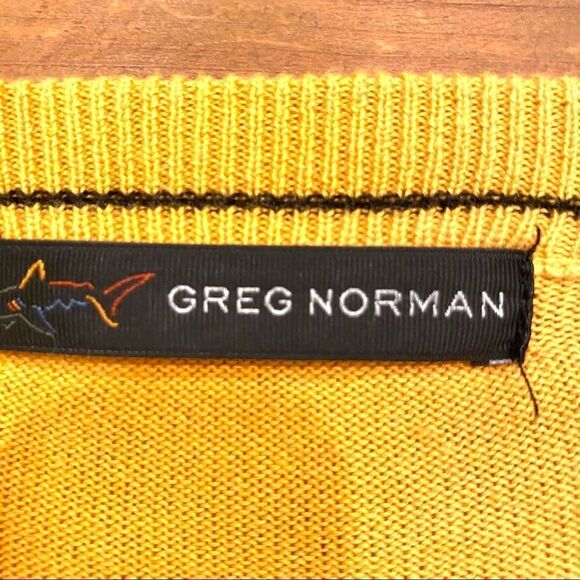 Greg Norman Golf Sweater Yellow V-Neck size Large - Picture 13 of 16